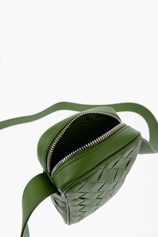 Woven Leather Crossbody Pouch