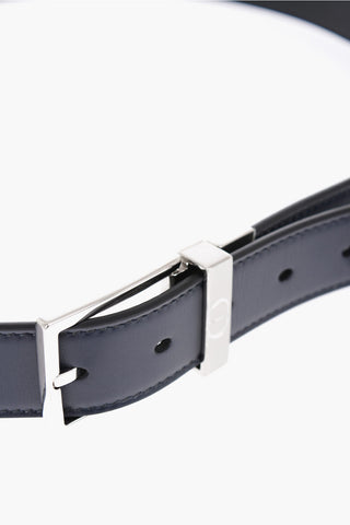 HOMME Reversible Lether Belt with Brass Buckle