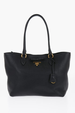 Borsa Tote in Pelle Grain de Poudre con Tasca Interna