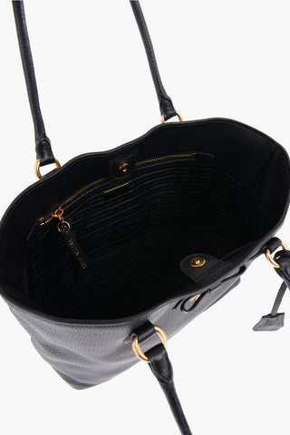 Borsa Tote in Pelle Grain de Poudre con Tasca Interna