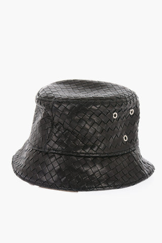 Cappello Bucket in Nappa Intrecciata