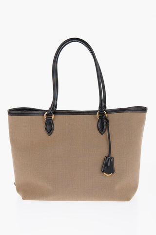 Canvas Tote Bag with Contrasting Edges and Handles