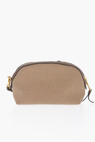Pochette in Canvas con Polsino e Chiusura a Zip
