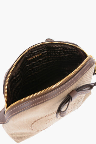 Pochette in Canvas con Polsino e Chiusura a Zip