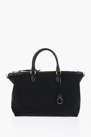 Canvas Tote Bag with Leather Handles