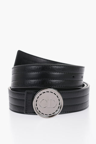 HOMME Cintura in Pelle Goffrata con Fibbia Clip