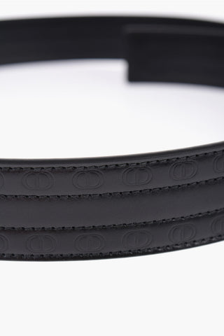 HOMME Cintura in Pelle Goffrata con Fibbia Clip