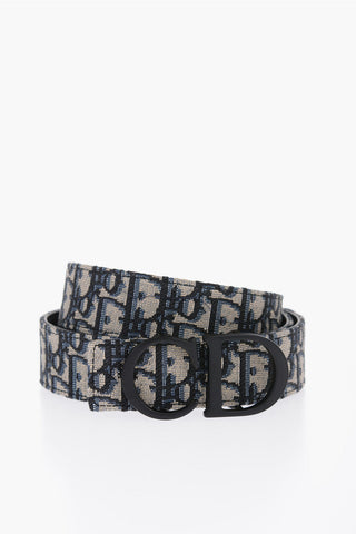 HOMME Jacquard Canvas Belt with Monogram Buckle