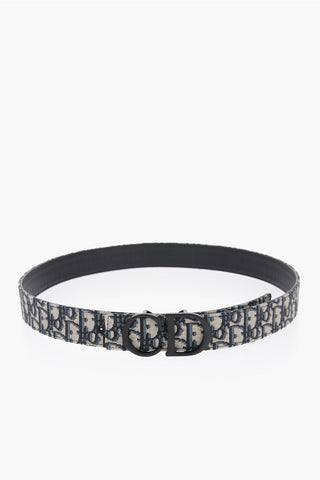 HOMME Jacquard Canvas Belt with Monogram Buckle