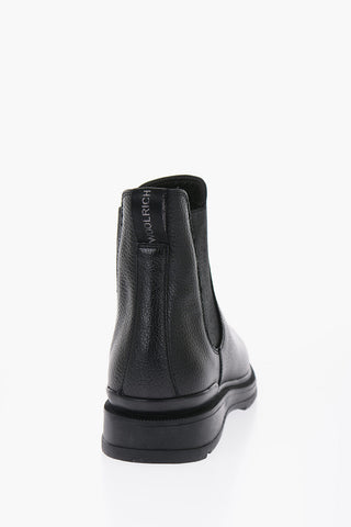 Textured Leather Chelsea Boots
