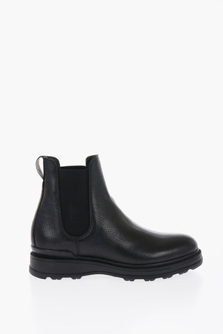 Textured Leather Chelsea Boots