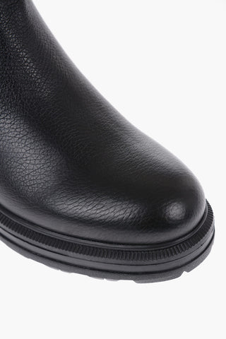 Textured Leather Chelsea Boots