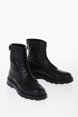 Anfibi WORK in Pelle Martellata con Zip