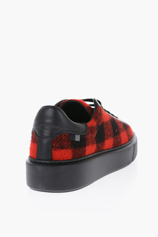 Buffalo Checked Virgin Wool and Leather ALL AROUND Low-Top Sneakers