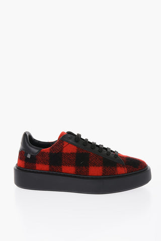 Buffalo Checked Virgin Wool and Leather ALL AROUND Low-Top Sneakers