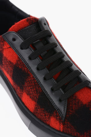 Buffalo Checked Virgin Wool and Leather ALL AROUND Low-Top Sneakers