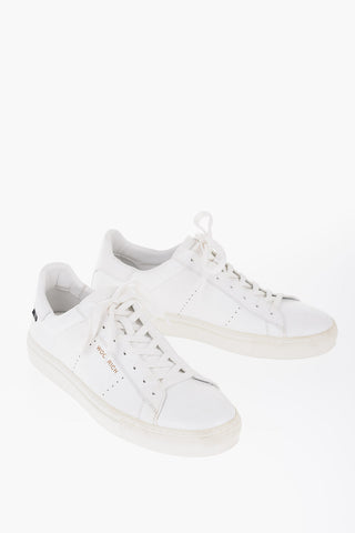 Solid Color Leather ALL AROUND Low Top Sneakers