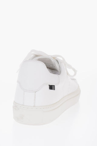 Solid Color Leather ALL AROUND Low Top Sneakers