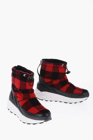 Buffalo Checked Virgin Wool ARCTIC Booties with Leather Details