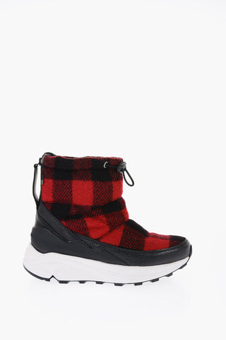 Buffalo Checked Virgin Wool ARCTIC Booties with Leather Details