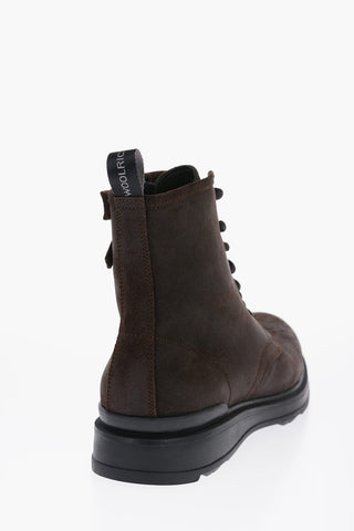 Suede WORK Combat Boot with Zip