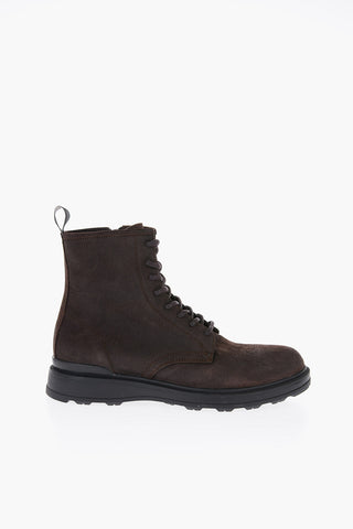 Suede WORK Combat Boot with Zip