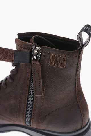Suede WORK Combat Boot with Zip