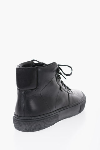 Solid Color Leather Hiking Sneakers