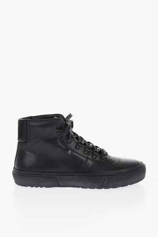 Solid Color Leather Hiking Sneakers