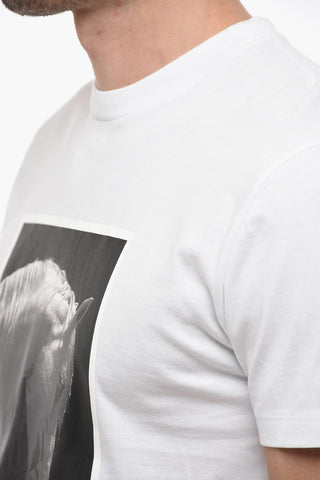 Crew Neck WHITE HORSE Cotton T-Shirt