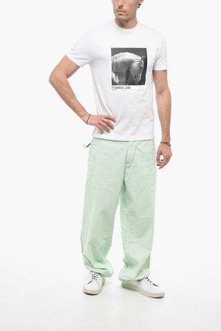 Crew Neck WHITE HORSE Cotton T-Shirt