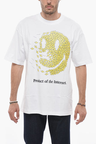 SMILEY Printed Cotton Crew-Neck T-shirt