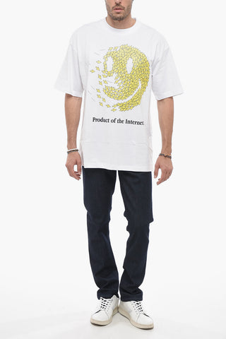 SMILEY Printed Cotton Crew-Neck T-shirt