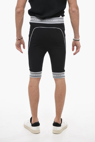 Biker Leggings With Logoes Bands