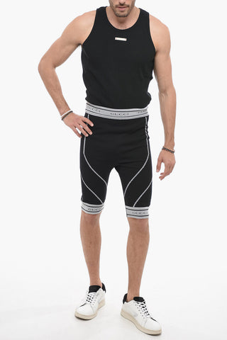 Biker Leggings With Logoes Bands