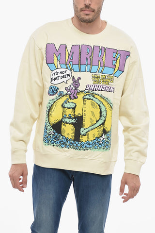 SMILEY Printed Fleeced-Cotton Crew-neck Sweatshirt