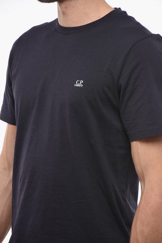 T-Shirt Girocollo in Tinta Unita con Logo Stampato