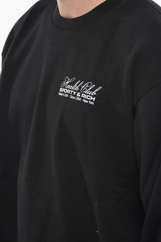 Fleeced-Cotton Crew-neck Sweatshirt with Contrast Print