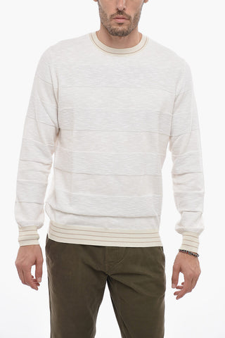 Melange Effect Cotton Crewneck Pullover
