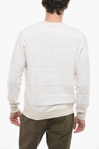 Melange Effect Cotton Crewneck Pullover