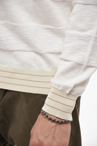 Melange Effect Cotton Crewneck Pullover