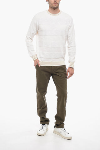 Melange Effect Cotton Crewneck Pullover