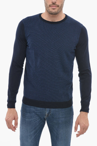 CC COLLECTION Two-Tone Cotton Crew-neck Sweater