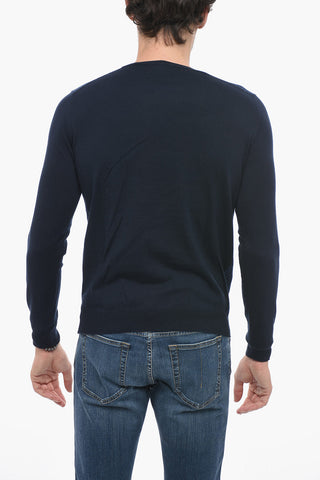 CC COLLECTION Two-Tone Cotton Crew-neck Sweater