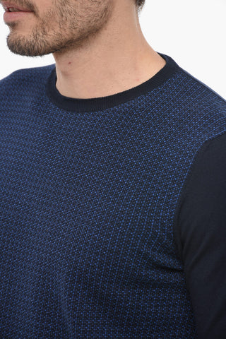CC COLLECTION Two-Tone Cotton Crew-neck Sweater