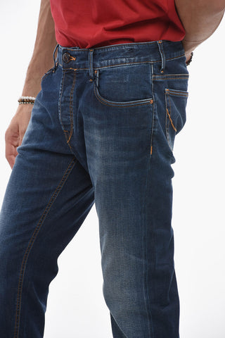 Stretch Denim RAVELLO Jeans with Visible Stitching 18cm