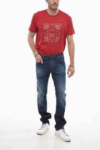 Stretch Denim RAVELLO Jeans with Visible Stitching 18cm