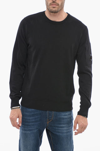 Maglia Girocollo in Cotone Leggero con Taschino sulla Manica