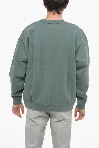 Felpa Girocollo Oversized con Logo in Rilievo