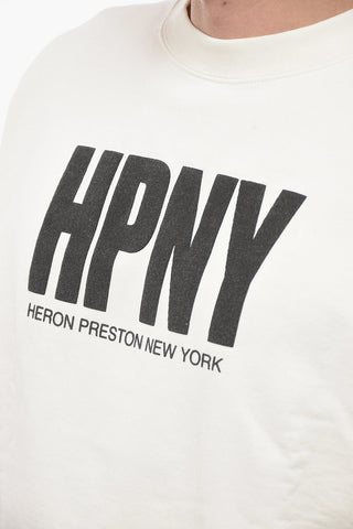 Cotton Crew-neck Sweatshirt with Contrast Maxi Print